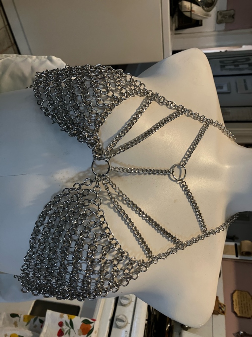 Fantastic n  fun chain link bra let. Awesome silver link sz S -very adjustable